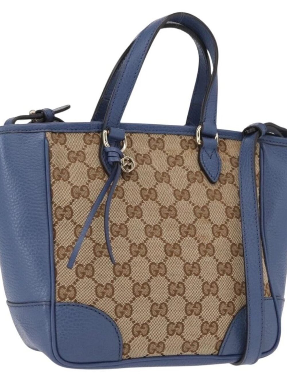 GUCCI GG Canvas Brie Hand Bag Outlet 2way Beige Gold 449241 Auth ka1584